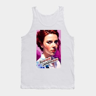 scarlett ingrid johansson watercolor hand drawing graphic design and illustration by ironpalette Tank Top